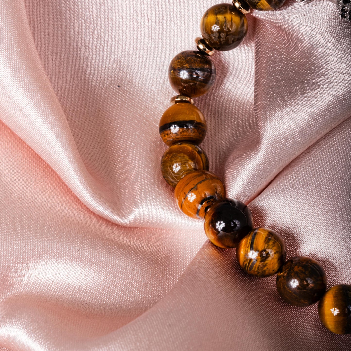 Silver Dumbbel Tiger Eye Hematite Bracelet for Him, Sacral Chakra Protection Gemini, Scorpio, Taurus, Cancer, Power Stone Men Gym Bracelet