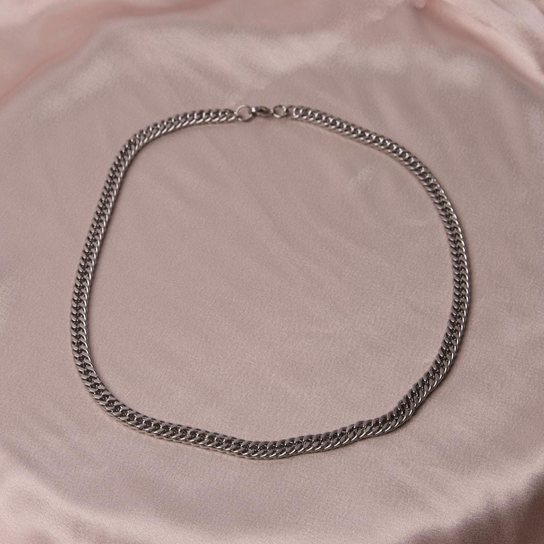 Men's Silver Chain Choker Necklace & 55 cm, Strong, Sleek and Modern Design | Elegant Gift for Him | Everyday Masculine Style