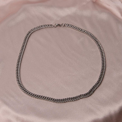 Men's Silver Chain Choker Necklace & 55 cm, Strong, Sleek and Modern Design | Elegant Gift for Him | Everyday Masculine Style