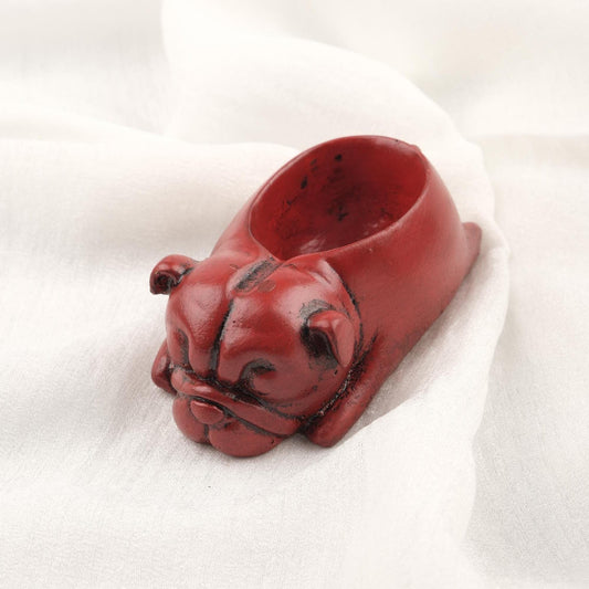 Red Sleeping Dog Ashtray, Unique Cigarette Lid for Smokers, Smoking Accessories for Gift , Mythic Vintage and Unique WEIGHS 1LB