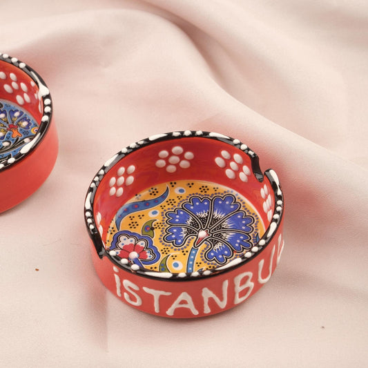 Buy1 Get1 | Handmade, Antique Looking Vintage Style Ashtray in Unique Red Match