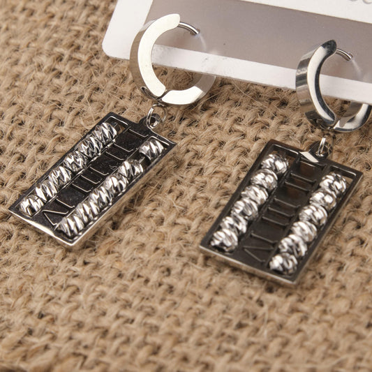 Silver Roman Hellenic Hoop Earrings For Women, Bold Everyday Statement Jewelry, Hypoallergenic Brass Design