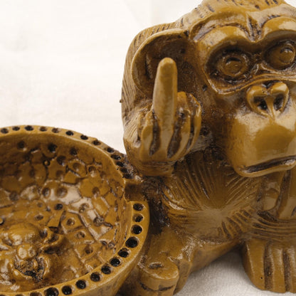 Middle Finger Monkey Ashtray |  Funky Mythic Smoking Accessories Gift Idea – 15x9cm Handmade HEAVY ITEM 1LBS