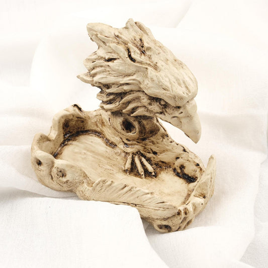 White Eagle Ashtray, Handmade Cigarette Lid for Smokers, Unique Smoking Accessories, Heavy and Maximalist Art Decoration for Smokers  1LB