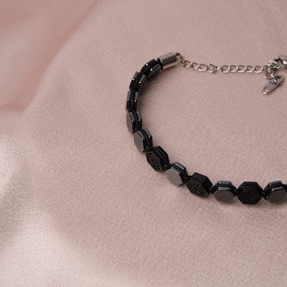 Men's Casual Geometric Design Bracelet – Adjustable Length – 25 cm, Durable Jewelry for Daily Outfits | Masculine Gift for Boyfriend