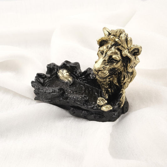 Handmade Gold Lion Ashtray with Feather Detail  Funky Vintage Ashtray Lid, Cool Smoking Gift  Cigarette Holder for Smokers WEIGHS 1LB