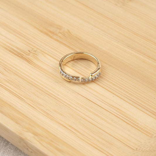 Minimal Diamond Gold Ring for Women, Dainty Little Finger Ring with Sparkly Accent, Delicate and Stylish Everyday Jewelry Gift