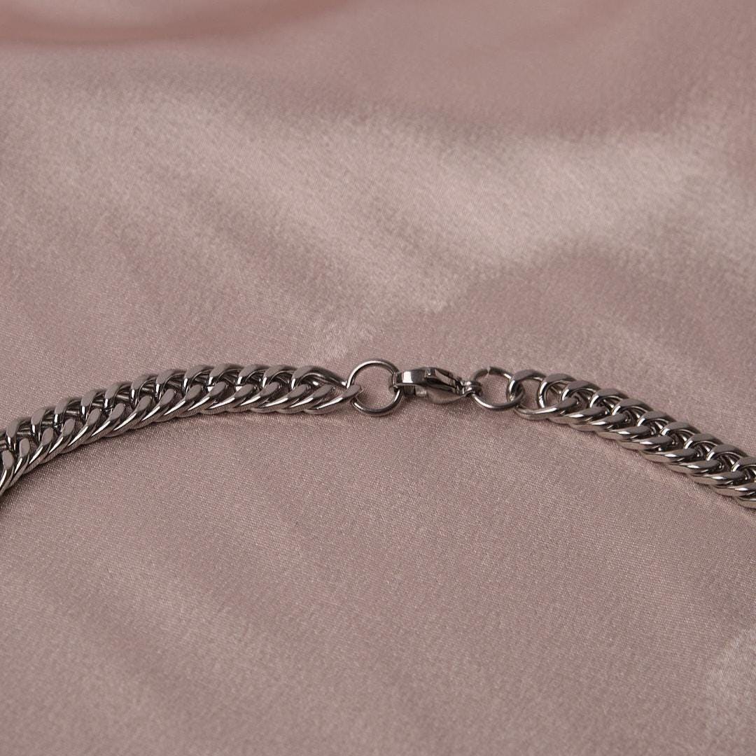 Men's Silver Chain Choker Necklace & 55 cm, Strong, Sleek and Modern Design | Elegant Gift for Him | Everyday Masculine Style