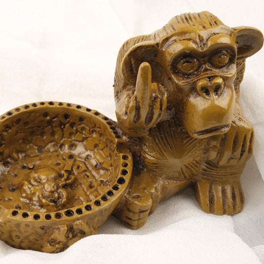 Middle Finger Monkey Ashtray |  Funky Mythic Smoking Accessories Gift Idea – 15x9cm Handmade HEAVY ITEM 1LBS