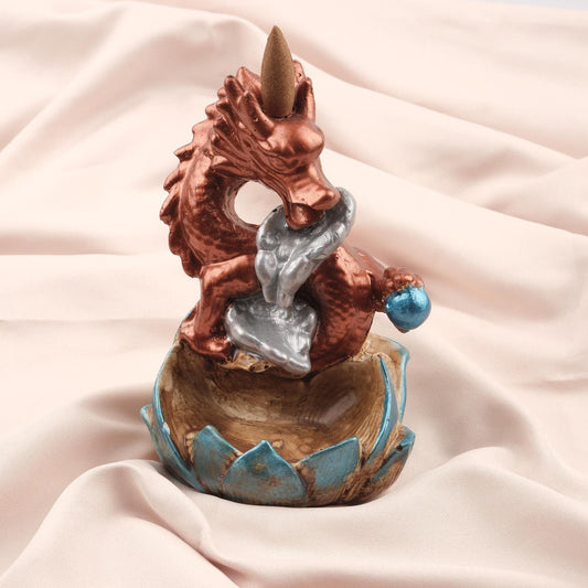 Dragon's Breath Backflow Incense Burner, Unique and Authentic Cone Incense Holder for Meditation Lovers | Money and Power Attraction