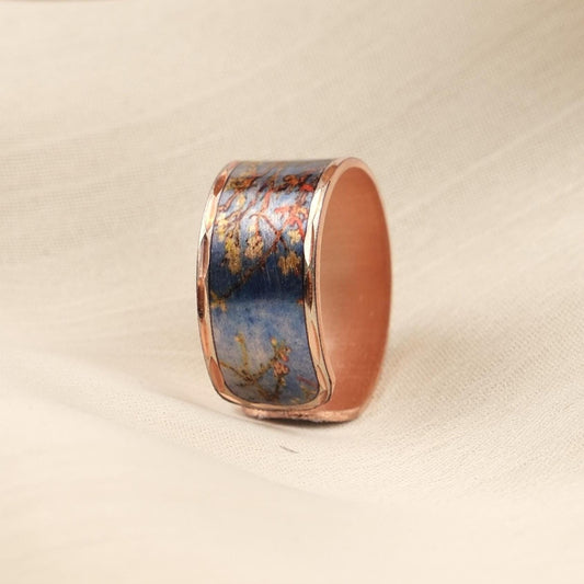 Vincent van Gogh “Almond Blossoms” Ring in Pure Copper, Adjustable Artistic Design | Handmade Antique Looking Vintage Style Statement Piece