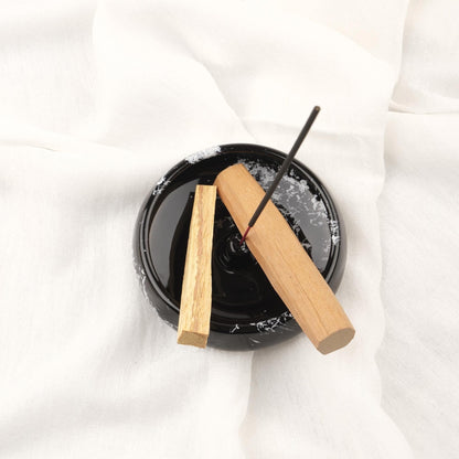Palo Santo & Incense Stick Holder | Marble Paint Ceramic Modern Ash Catcher For Smudge Or Sticks | 12x12x5cm Authentic Yogi Gift