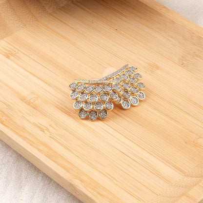 Silver & Gold Crown Stud Earrings One Side Gold One Side Silver Hypoallergenic Sparkling Crystal Accents Unique Minimalist Jewelry Gift