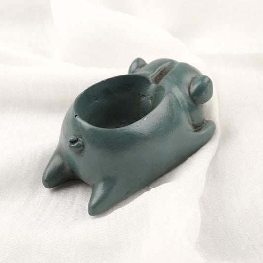 Sleeping Dog Ashtray, Green Cigarette Lid for Smokers, Art Deco Smoking Accessories | Gift for Husband and Dog Lovers WEIGHS 1LB