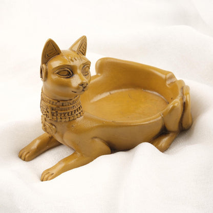 Light Green Sphinx Cat Ashtray, Ancient Egypt Vibes  Funky Vintage Smoking Accessories Gift Idea for Home – 14x10cm Handmade HEAVY ITEM 1LBS