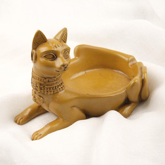 Light Green Sphinx Cat Ashtray, Ancient Egypt Vibes  Funky Vintage Smoking Accessories Gift Idea for Home – 14x10cm Handmade HEAVY ITEM 1LBS