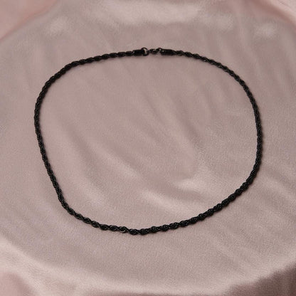 Black Chain Style Choker Necklace for Men in Stainless Steel, Silver Chain For Men, Everyday Necklace, Elegant Gift for Boyfriend