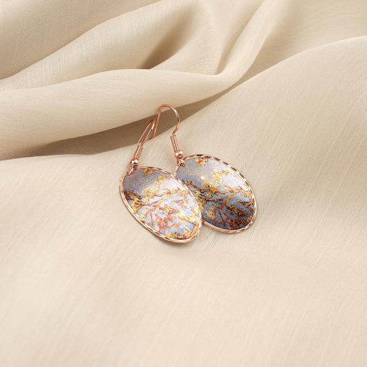 Vincent van Gogh “Almond Blossoms” Dangle Earrings in Pure Copper, Artistic Design | Handmade Vintage Style, Antique Looking Gift
