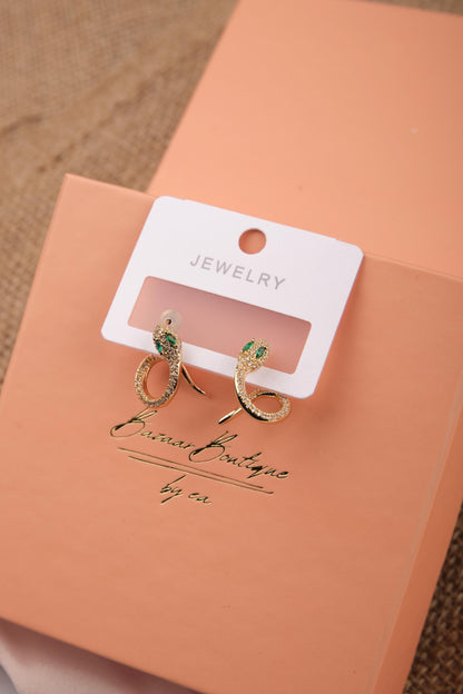 Gold Snake Hoop Earrings For Women, Serpent-Inspired Minimalist Jewelry, Hypoallergenic Brass Statement For The Bold Soul
