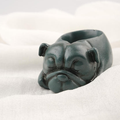 Sleeping Dog Ashtray, Green Cigarette Lid for Smokers, Art Deco Smoking Accessories | Gift for Husband and Dog Lovers WEIGHS 1LB