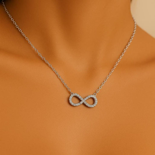 Silver Infinity Pendant Necklace, Minimal Jewelry Made In Brass, Gentle Care, Summer And Spring Accessories, Gift For Women
