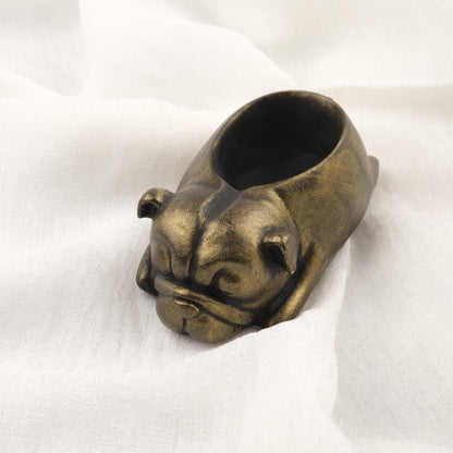 Gold Sleeping Dog Ashtray, Smoking Lid for Dog Lovers, Unique Gift Idea for Husband, Cigarette Holder for Smokers WEIGHS 1LB