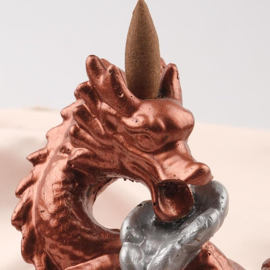 Dragon's Breath Backflow Incense Burner, Unique and Authentic Cone Incense Holder for Meditation Lovers | Money and Power Attraction