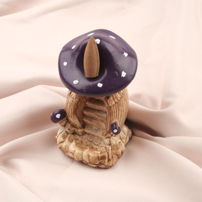 Mushroom Backflow Incense Waterfall in Resin | Backflow Incense Holder with Unique Design, Ashtray for Incense, Ash Lid for Yoga Lovers