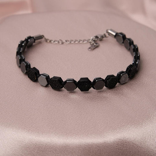 Men's Casual Geometric Design Bracelet – Adjustable Length – 25 cm, Durable Jewelry for Daily Outfits | Masculine Gift for Boyfriend