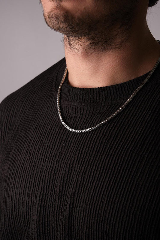 Silver Chain Choker Necklace for Men & 54 cm, Everyday Wrist Accessory with Adjustable Fit | Elegant Masculine Jewelry | Unique Gift for Him
