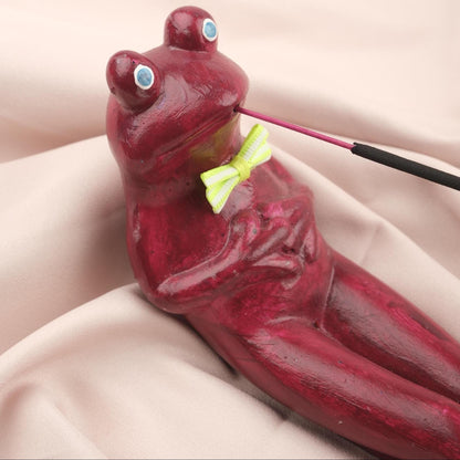 Resting Frog Incense Stick Holder, Unique Ashtray for Incenses, Frog Decor for Meditation Lovers, Unique Gift | Free Incense Stick Included